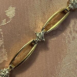 Elegant Gold Vermille, sterling silver and diamond chip Women's Bracelet